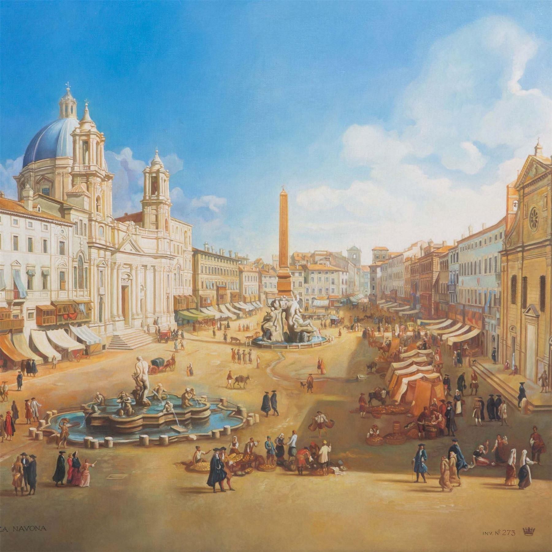 View of the Piazza Navona above the Ruins of the Circo