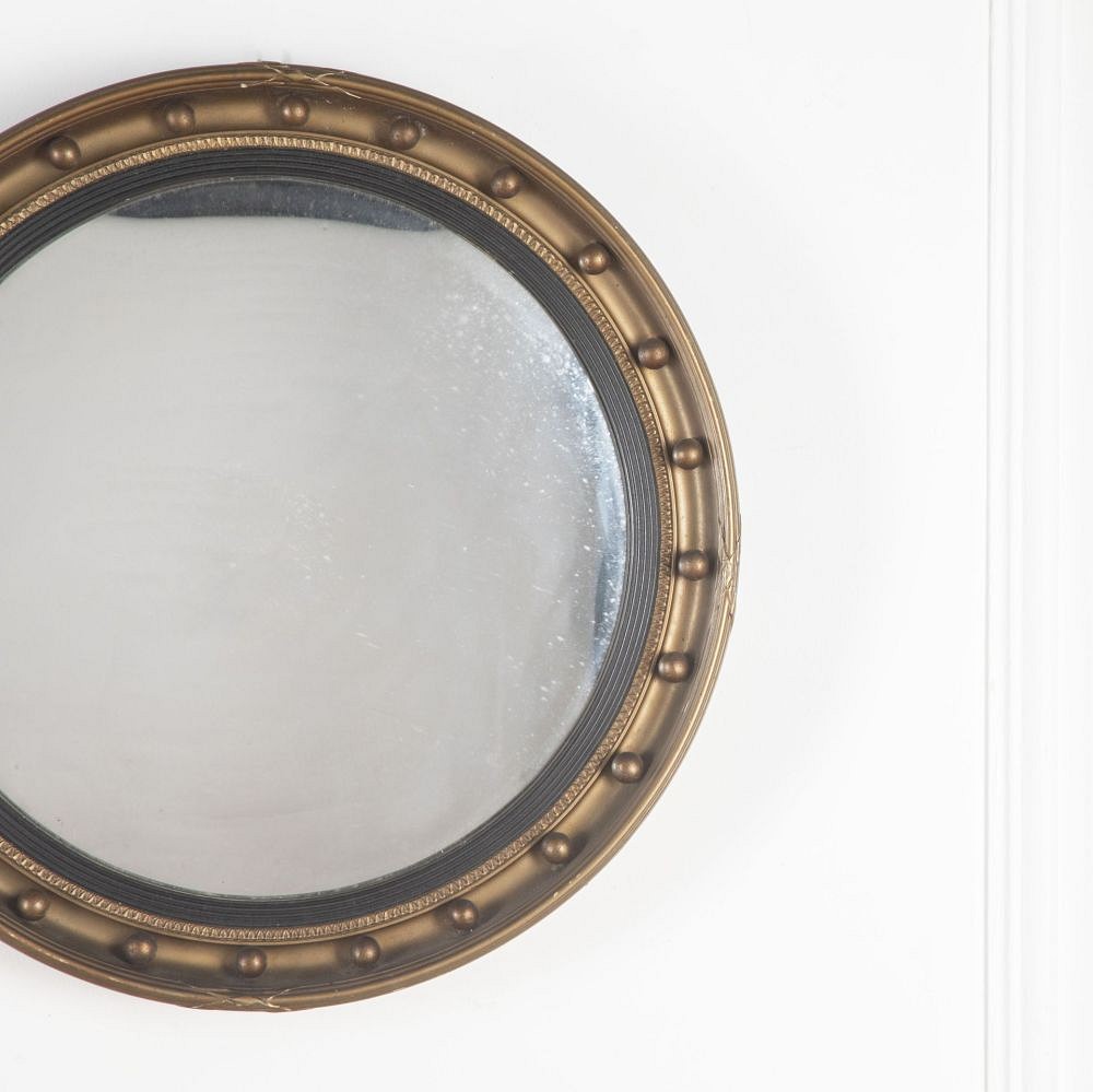 SALE: 20th Century Regency Style Gilded Convex Mirror MI8033174