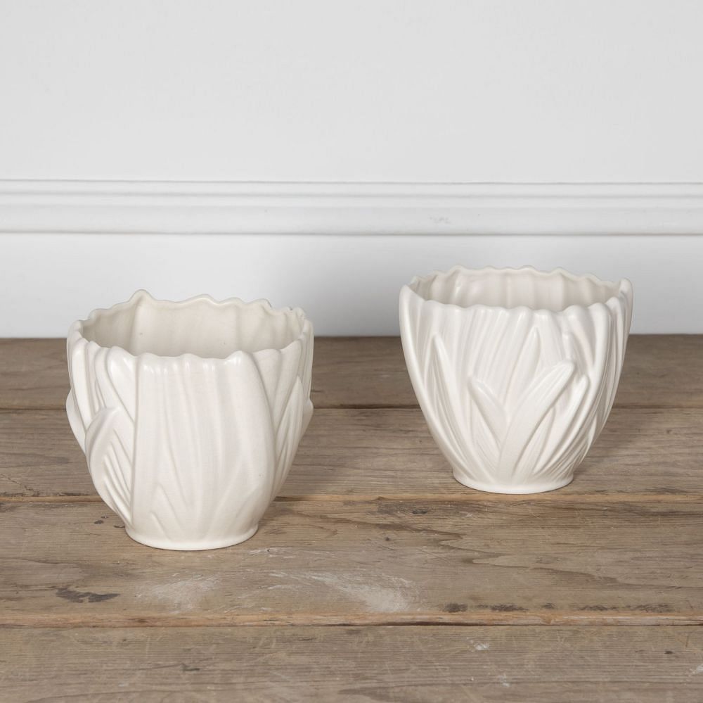 20th Century English White Glazed Flower Vases WD7231488
