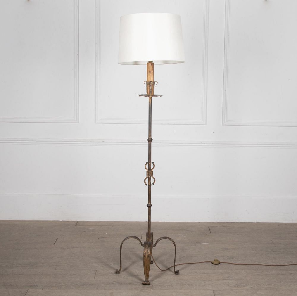 Mid-Century Spanish Gilded Iron Floor Lamp LF3030800