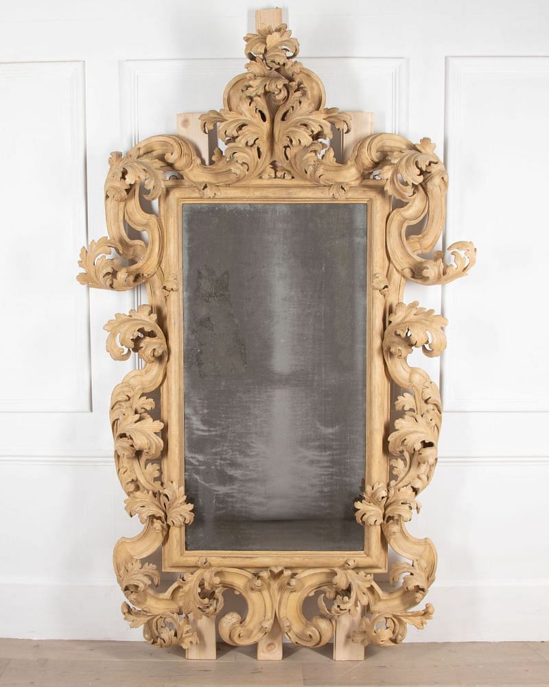Large 19th Century Italian Carved Mirror MI4534043
