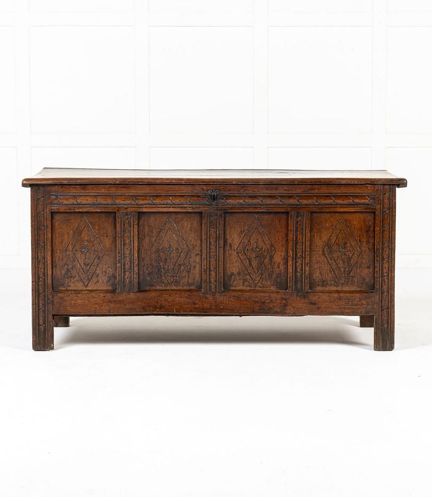 17th Century English Carved Oak Coffer CB0643157
