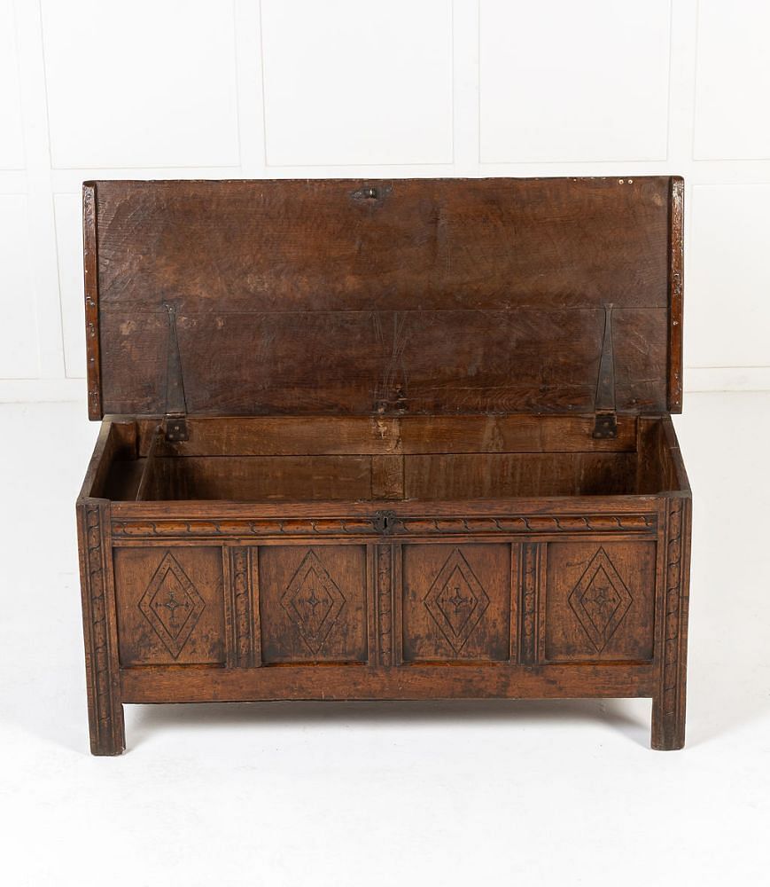 17th Century English Carved Oak Coffer CB0643157