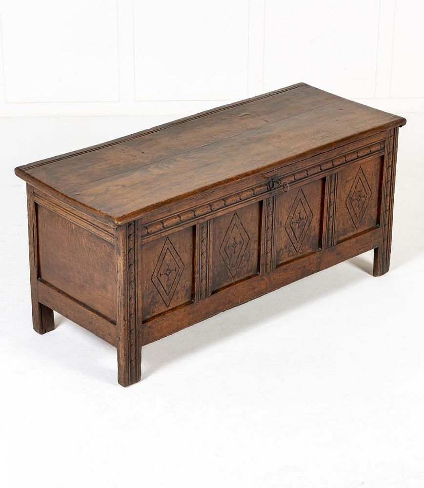 17th Century English Carved Oak Coffer CB0643157