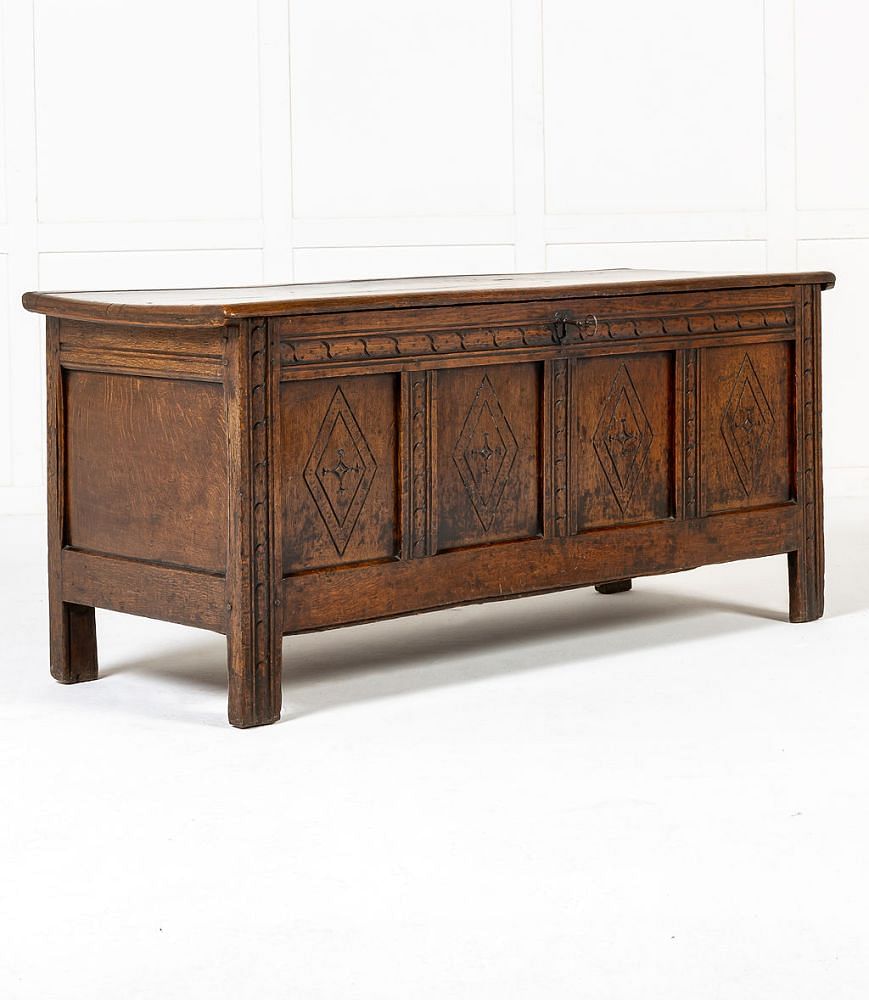 17th Century English Carved Oak Coffer CB0643157