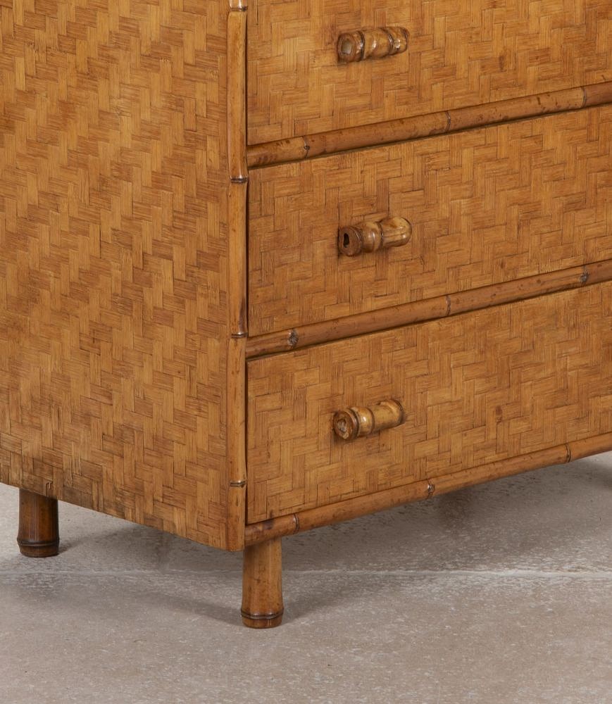 Mid-Century Italian Bamboo and Palm Commode CC4343538