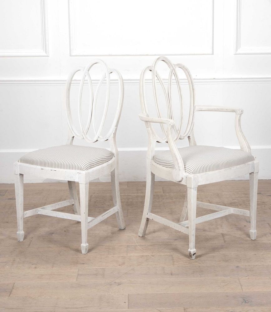Set of Eight 19th Century English Painted Dining Chairs CD8441260