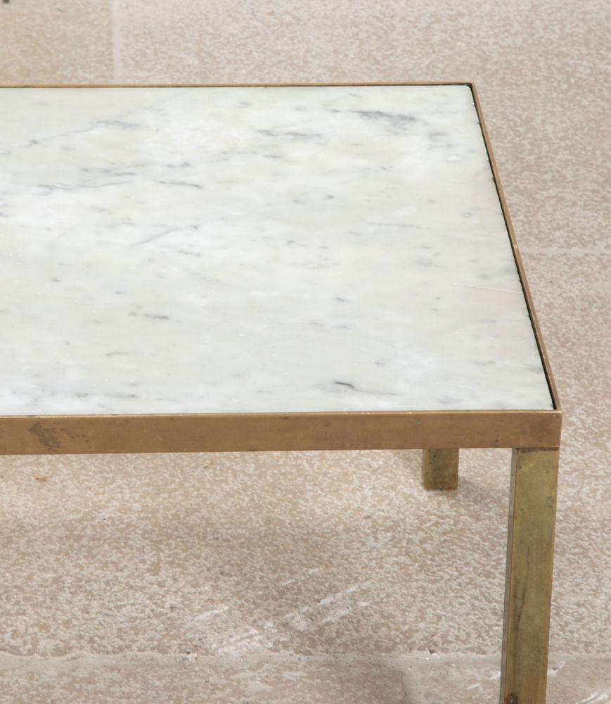 Mid-Century English Marble and Brass Coffee Table CT0742513
