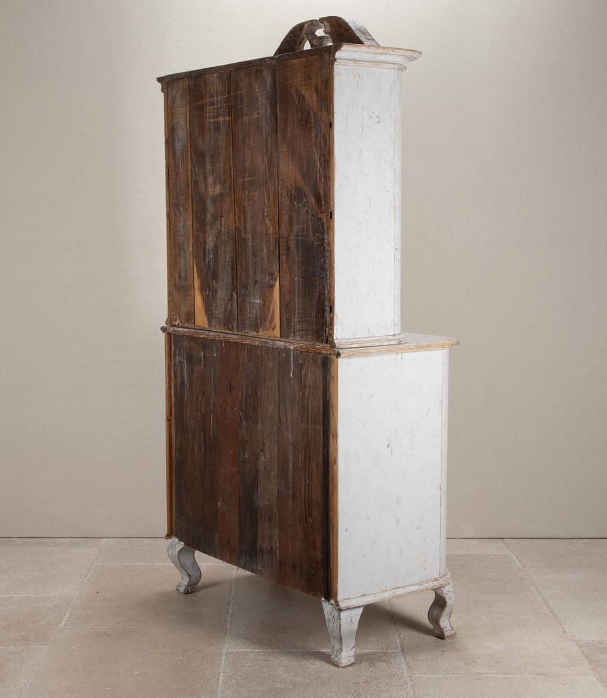 18th Century Swedish Period Two Part Rococo Cabinet CU6041862