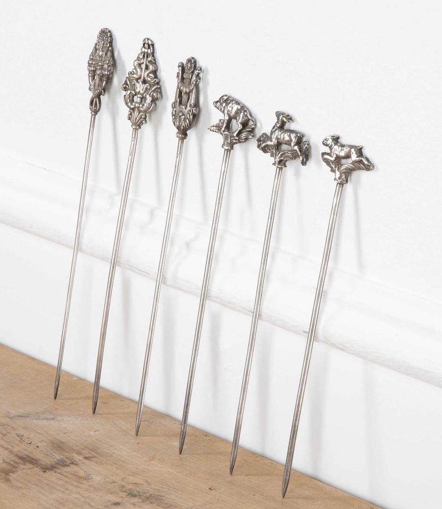 Set of Decorative Silver Plate Skewers DA155656