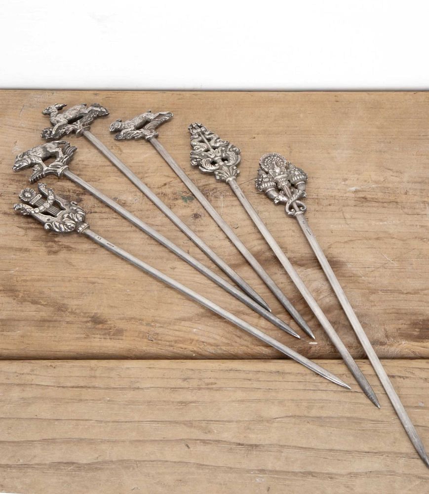 Set of Decorative Silver Plate Skewers DA155656