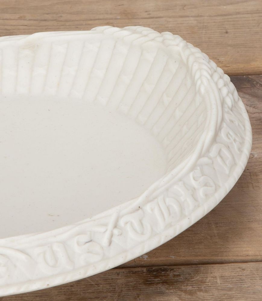19th Century 'Give Us This Day Our Daily Bread' Parian Ware Bread Plate DA3541771