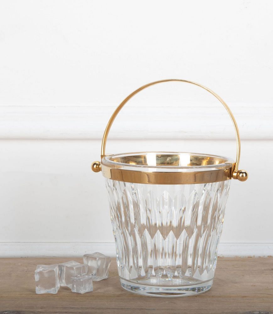 Mid-Century Baccarat Crystal and Gold Plated Ice Bucket DA5834596