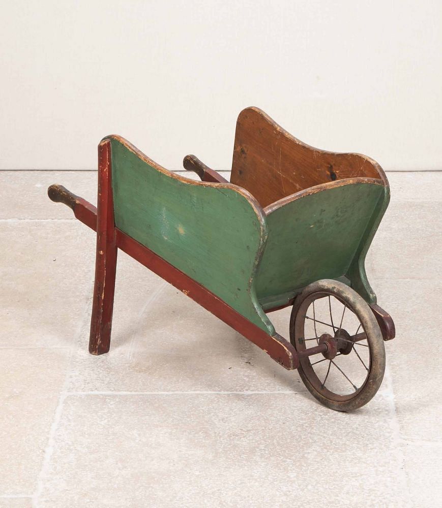 Early Victorian Wheelbarrow in Original Green Paint GA2043112
