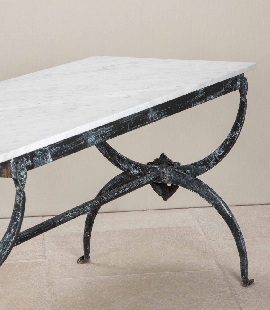 1950s French Iron and Marble Butchers Table GA3243239