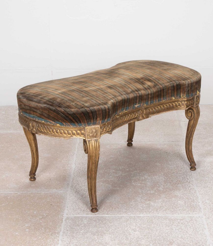 Late 19th Century French Giltwood Louis XVI Style Footstool ST8541858