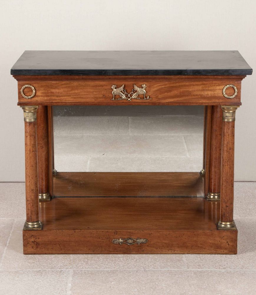 19th Century French Walnut Console Table with Mirrored Back TA2543422