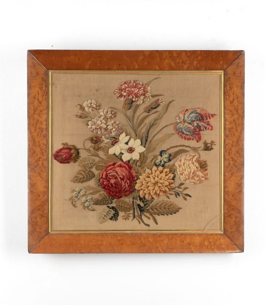 19th Century English Floral Woolwork Picture WD0537844