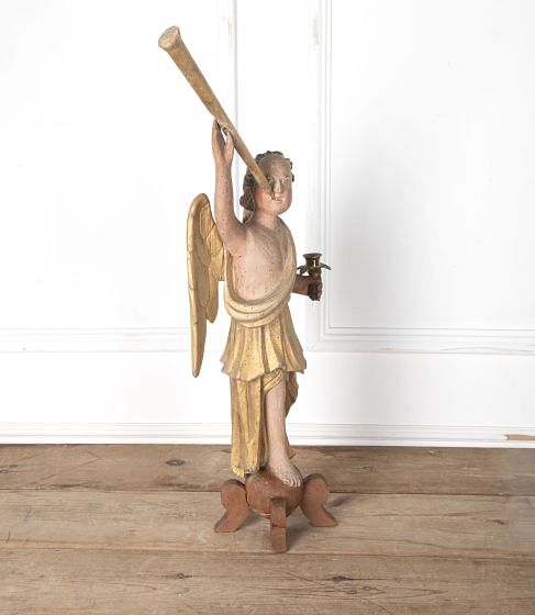 17th Century Carved Giltwood Heralding Angel DA3431329