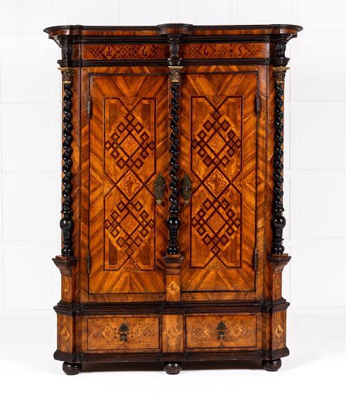 17th Century German Inlaid Walnut Cabinet CU0633997