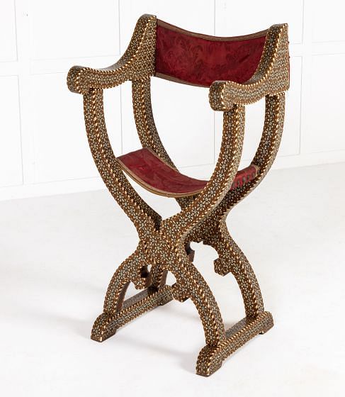 19th Century Andalucia Inlaid Folding Chair CH0634989