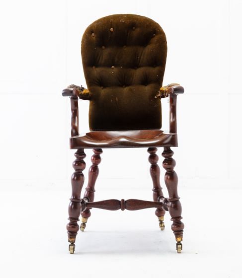 English 19th Century Mahogany Armchair CH0616249
