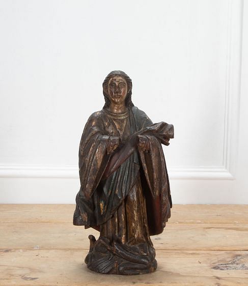 19th Century French Carved Wood Religious Figure DA8434708