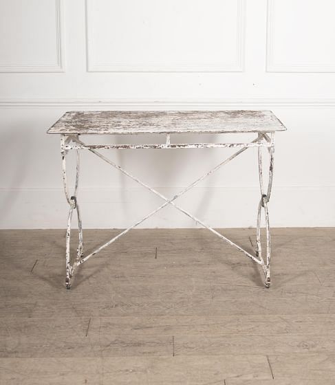 19th Century French Iron Garden Table with Zinc Top GA4430106