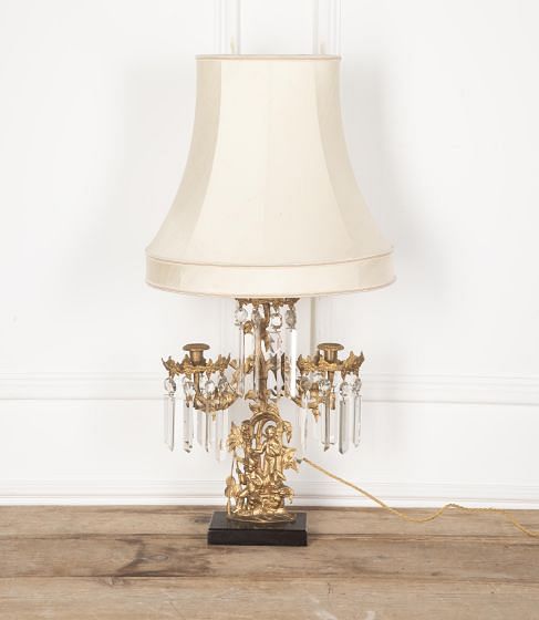 19th Century Gilt Metal Chandelier Table Lamp DA8029312