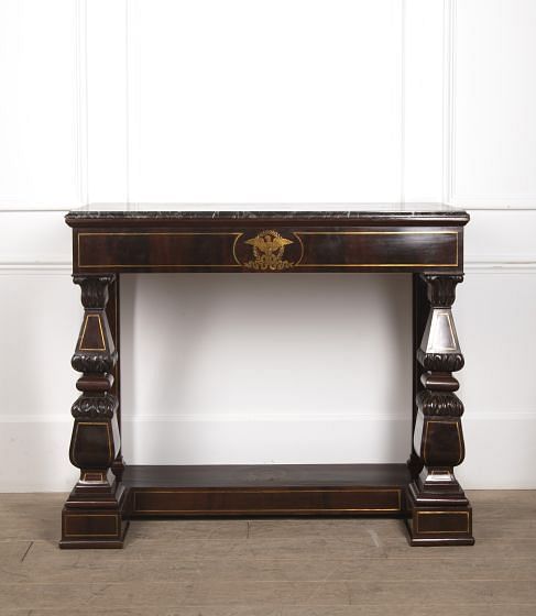 19th Century Italian Mahogany and Boule Inlaid Console Table CO4121651