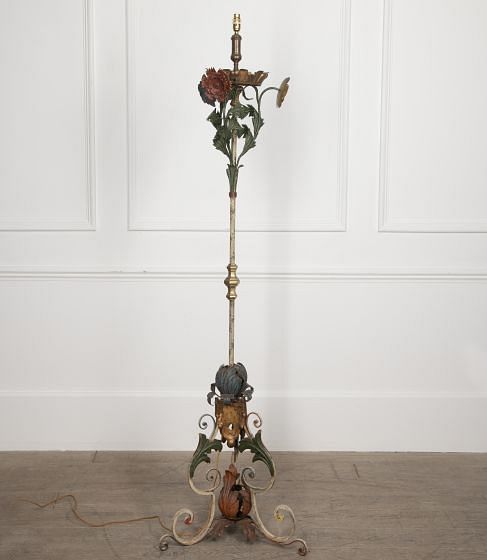 19th Century Italian Polychrome Metal Floor Lamp LF1528738