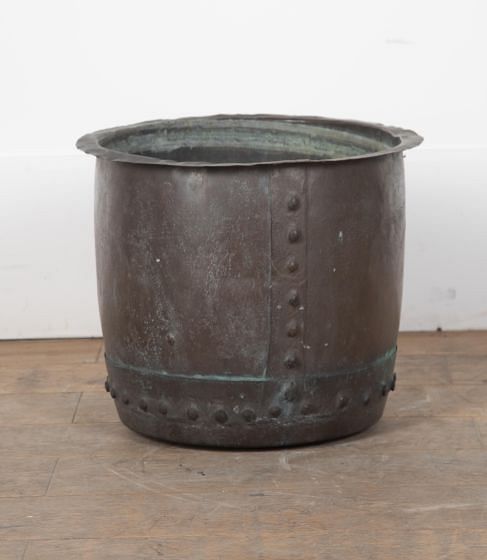 19th Century Riveted Copper Log Bin/Planter DA9630153