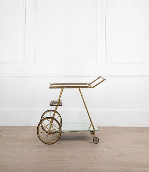 20th Century Brass Mirror Drinks Trolley TS4633910