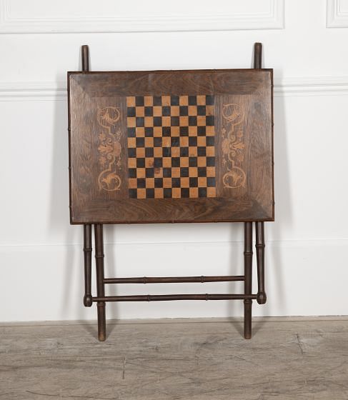 20th Century Folding Faux Bamboo Games Table TC1528704