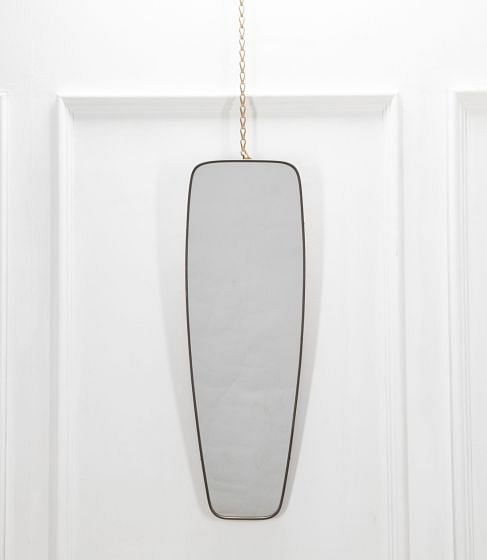 20th Century Italian Oval Brass Mirror MI4633586