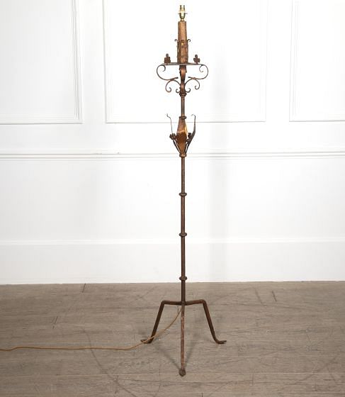 20th Century Spanish Gilt Iron Floor Lamp LF1528739