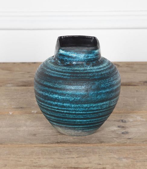 20th Century Square Top Accolay Blue Vase DA2931341