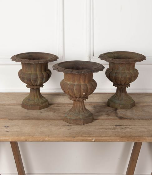 20th Century Trio of Cast Iron Garden Planters GA8027991