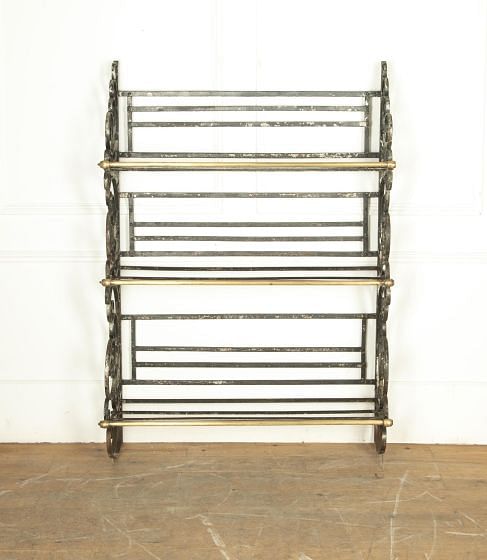 Late 19th Century Wrought Iron French Boulangerie Wall Shelf BK3432320