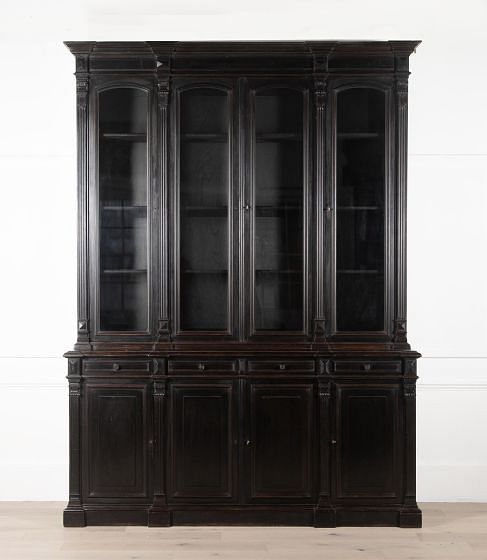 19th Century French Ebonised Breakfront Bookcase BK4831257