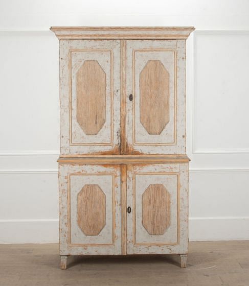 19th Century Swedish Two Part Gustavian Cabinet BU6040491