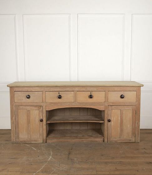 19th Century English Original Painted Pine Dresser Base BU6228085