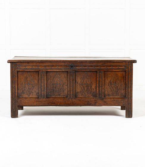 17th Century English Carved Oak Coffer CB0643157