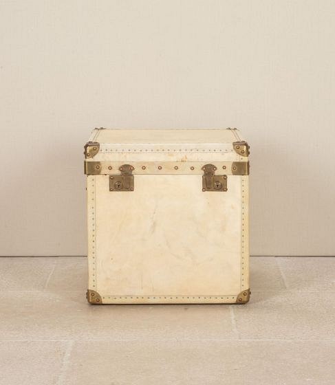19th Century English Vellum Trunk with Brass Fixtures CB0743433