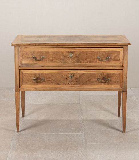 19th Century French Inlaid Walnut Two Drawer Commode CC4843124