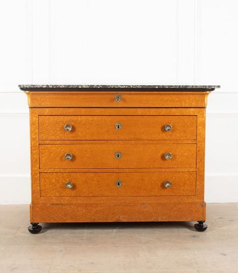 19th Century French Charles X Birds Eye Maple Commode CC5240414