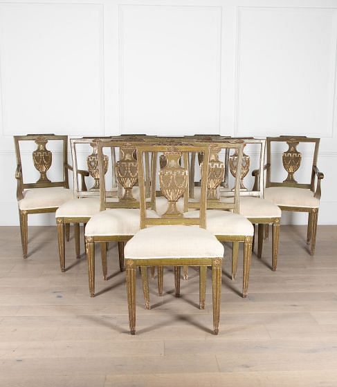 Set of Ten 18th Century Venetian Dining Chairs CD2839501