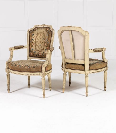 Pair of 19th Century French Painted Armchairs CH0138861