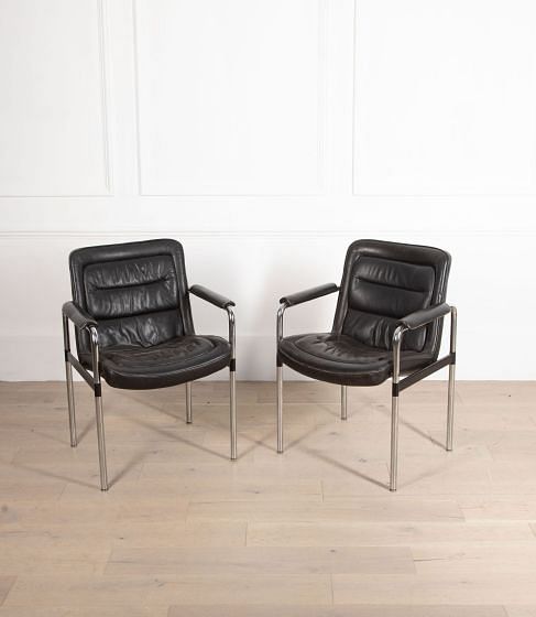20th Century Chrome Steel Desk Chairs CH0433838