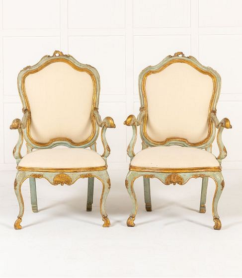 Pair of 18th Century Italian Painted Chairs CH0643901
